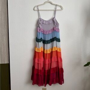 STORIA Rainbow Dress - Tiered Maxi/Midi Dress